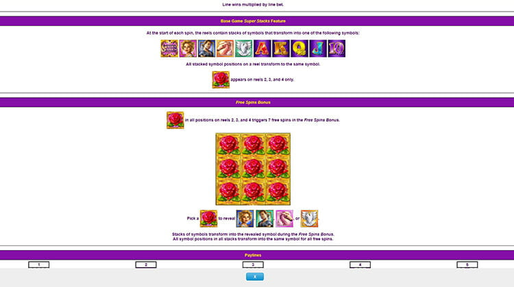 Golden Goddess Paytable