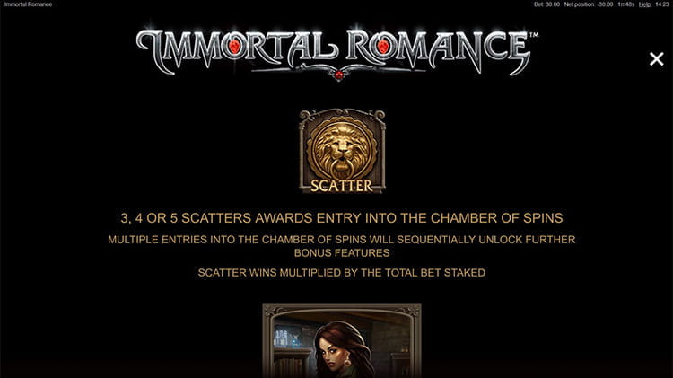 Immortal Romance Paytable