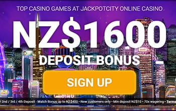 JackpotCity casino deposit bonus page.
