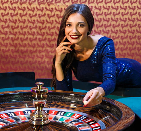 A woman at a roulette casino table